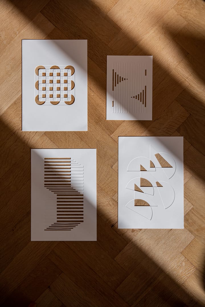 Relief circles & squares 21x29,7 cm, Off White MOEBE