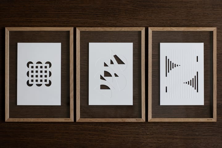 Relief half moons & triangles 14,8x21 cm, Off White MOEBE
