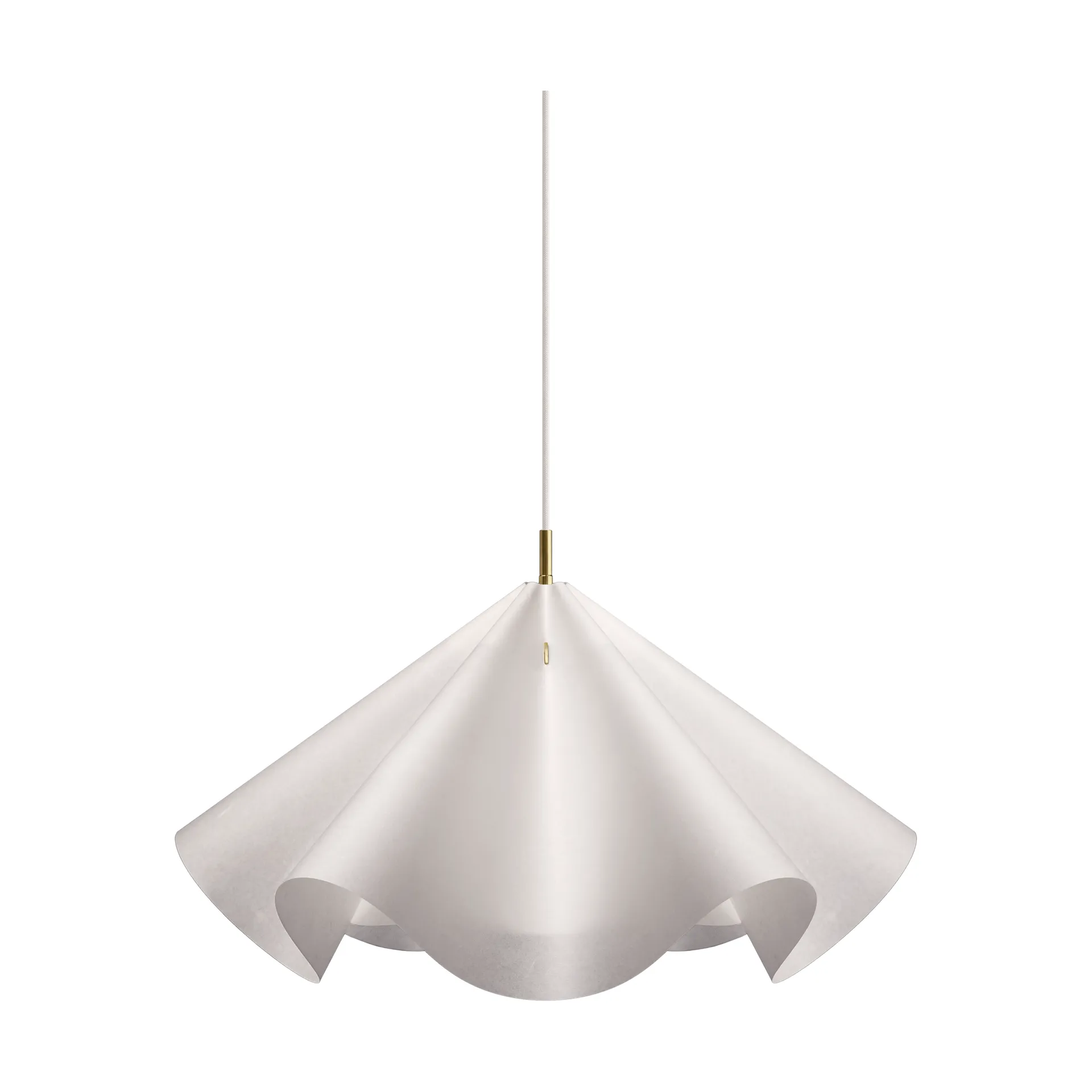 Sinuate lampa wisząca, Biało-mosiężny, duży Ø75x40 cm MOEBE