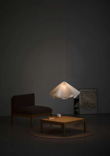 Sinuate lampa wisząca - Biało-mosiężny, duży Ø75x40 cm - MOEBE