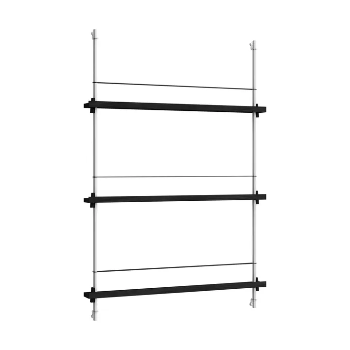 Stojak na gazety Magazine Shelving - Black-stal nierdzewna, 85x115x7 cm, MS.115.1 - MOEBE