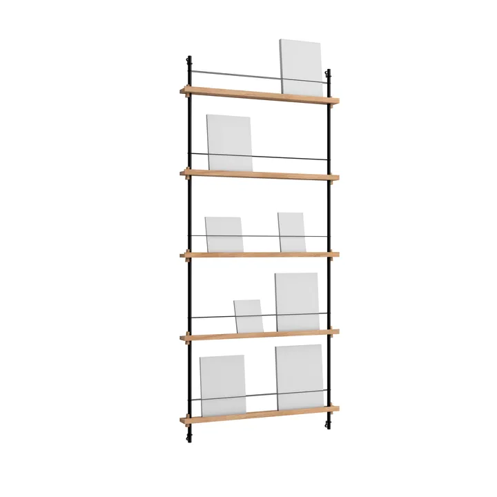 Stojak na gazety Magazine Shelving - Dąb-black, 85×180×7 cm, MS.180.1 - MOEBE