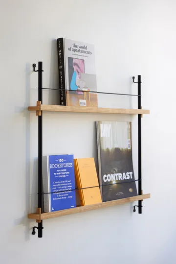 Stojak na gazety Magazine Shelving - Dąb-black, 85×180×7 cm, MS.180.1 - MOEBE