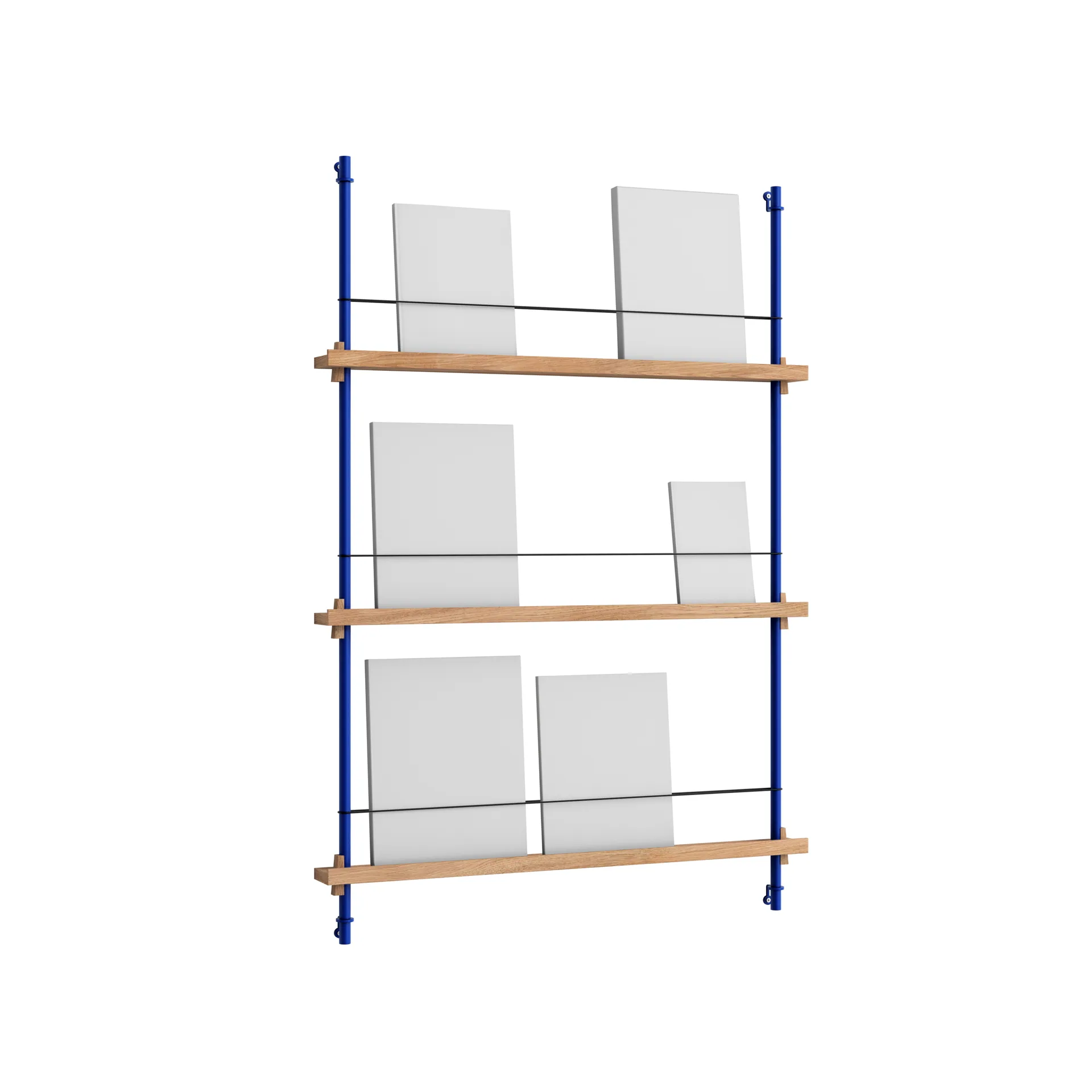 Stojak na gazety Magazine Shelving, Dąb-deep blue, 85×115×7 cm, MS.115.1 MOEBE