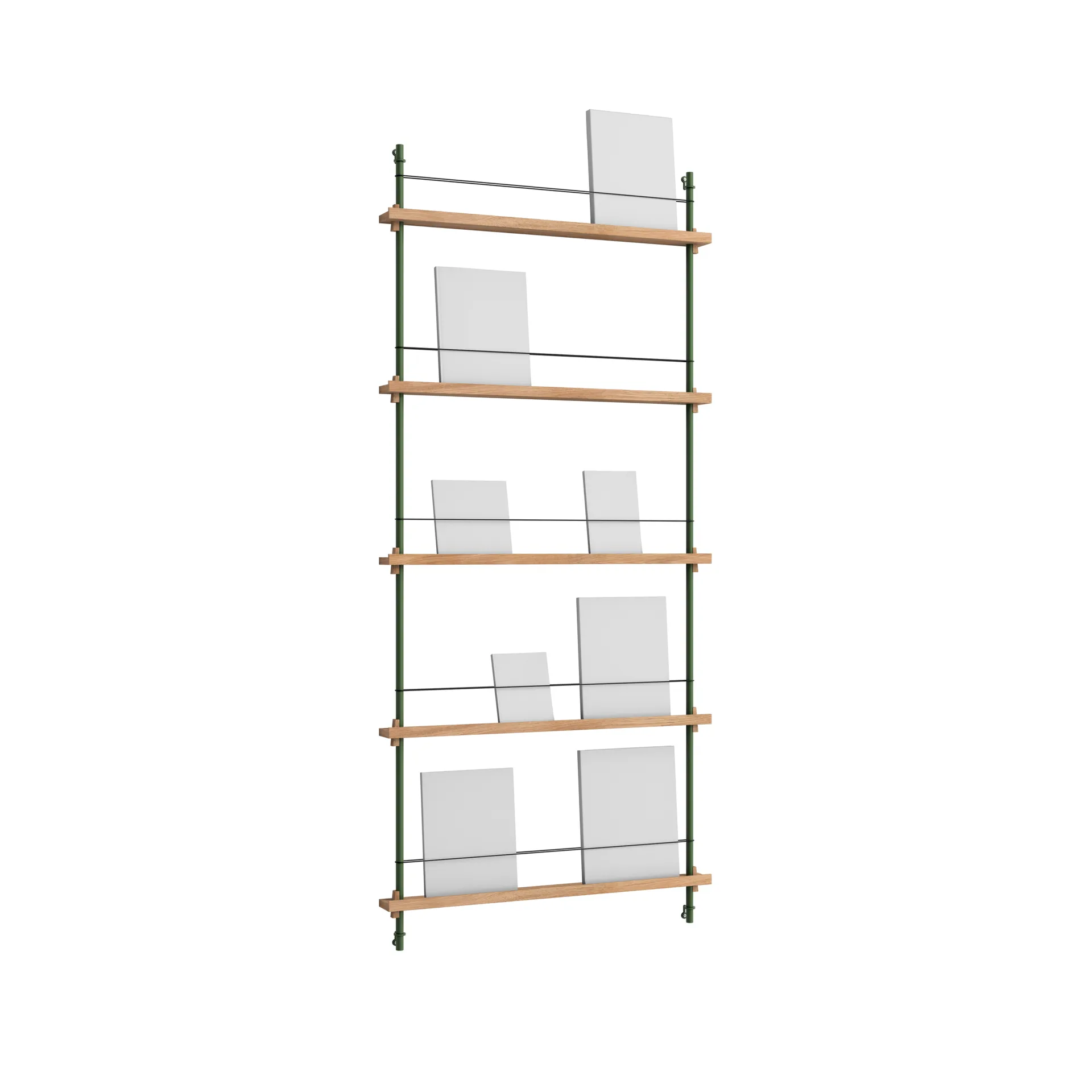 Stojak na gazety Magazine Shelving, Dąb-pine green, 85×180×7 cm, MS.180.1 MOEBE
