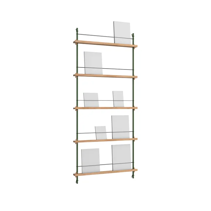 Stojak na gazety Magazine Shelving - Dąb-pine green, 85×180×7 cm, MS.180.1 - MOEBE