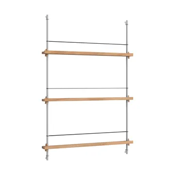 Stojak na gazety Magazine Shelving - Dąb-stal nierdzewna, 85×115×7 cm, MS.115.1 - MOEBE