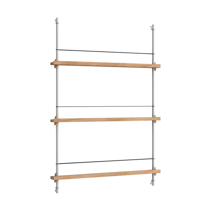 Stojak na gazety Magazine Shelving - Dąb-stal nierdzewna, 85×115×7 cm, MS.115.1 - MOEBE