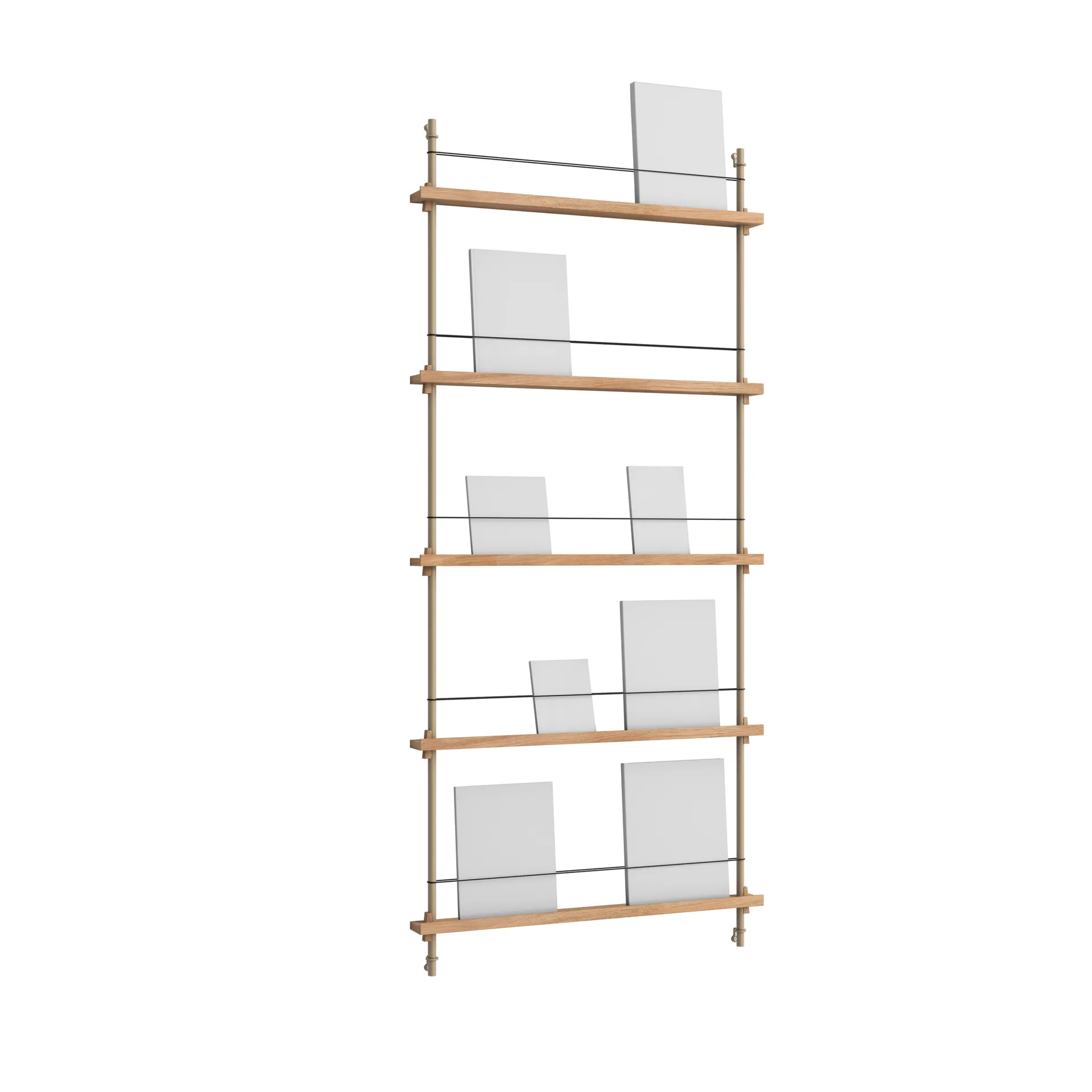 Stojak na gazety Magazine Shelving, Dąb-warm grey, 85×180×7 cm, MS.180.1 MOEBE