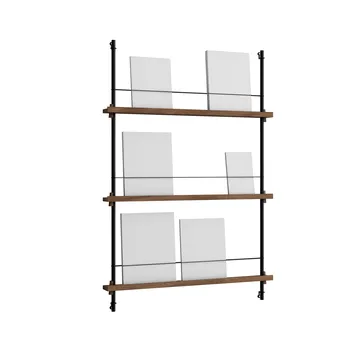 Stojak na gazety Magazine Shelving - Dąb wędzony-black, 85×115×7 cm, MS.115.1 - MOEBE