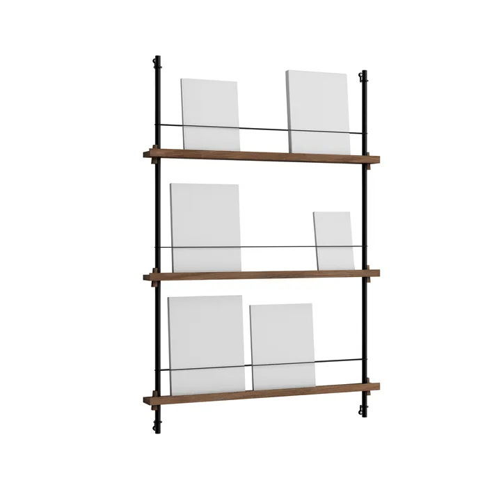 Stojak na gazety Magazine Shelving - Dąb wędzony-black, 85×115×7 cm, MS.115.1 - MOEBE