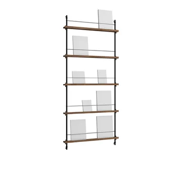 Stojak na gazety Magazine Shelving - Dąb wędzony-black, 85×180×7 cm, MS.180.1 - MOEBE