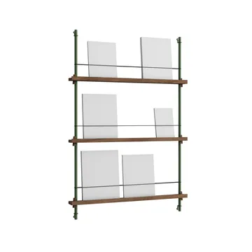 Stojak na gazety Magazine Shelving - Dąb wędzony-pine green, 85×115×7 cm, MS.115.1 - MOEBE