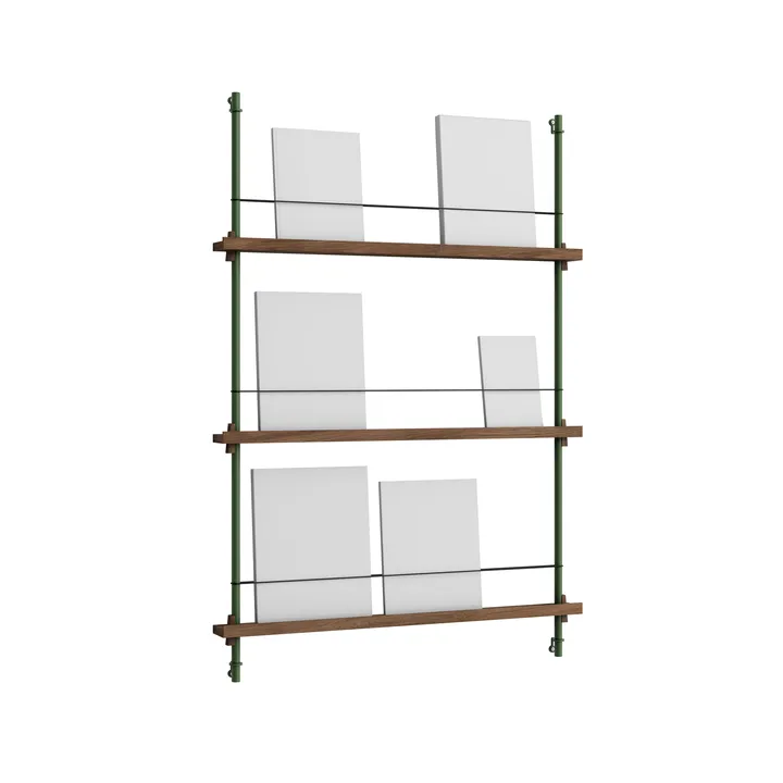Stojak na gazety Magazine Shelving - Dąb wędzony-pine green, 85×115×7 cm, MS.115.1 - MOEBE