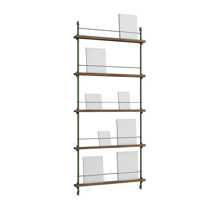 Stojak na gazety Magazine Shelving - Dąb wędzony-pine green, 85×180×7 cm, MS.180.1 - MOEBE