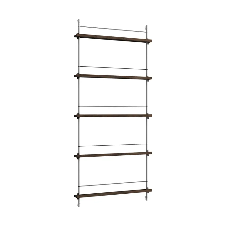 Stojak na gazety Magazine Shelving - Dąb wędzony-stal nierdzewna, 85x180x7 cm, MS.180.1 - MOEBE