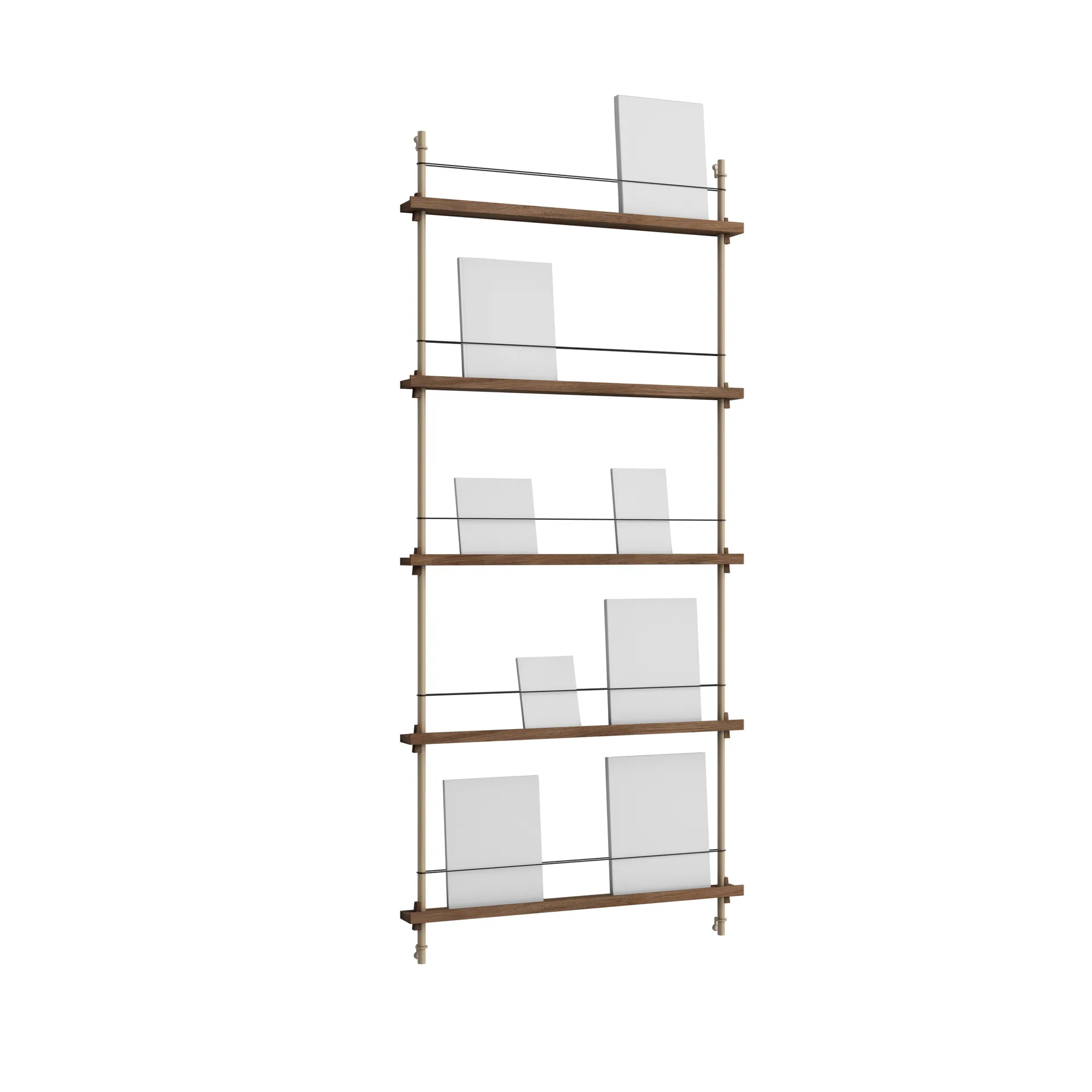 Stojak na gazety Magazine Shelving, Dąb wędzony-warm grey, 85×180×7 cm, MS.180.1 MOEBE