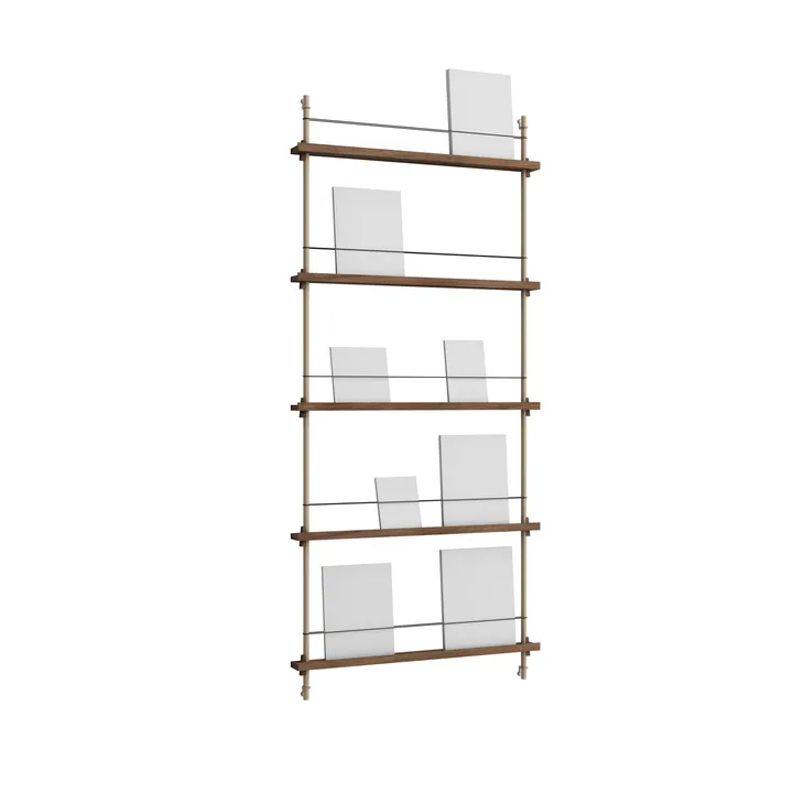 Stojak na gazety Magazine Shelving - Dąb wędzony-warm grey, 85×180×7 cm, MS.180.1 - MOEBE
