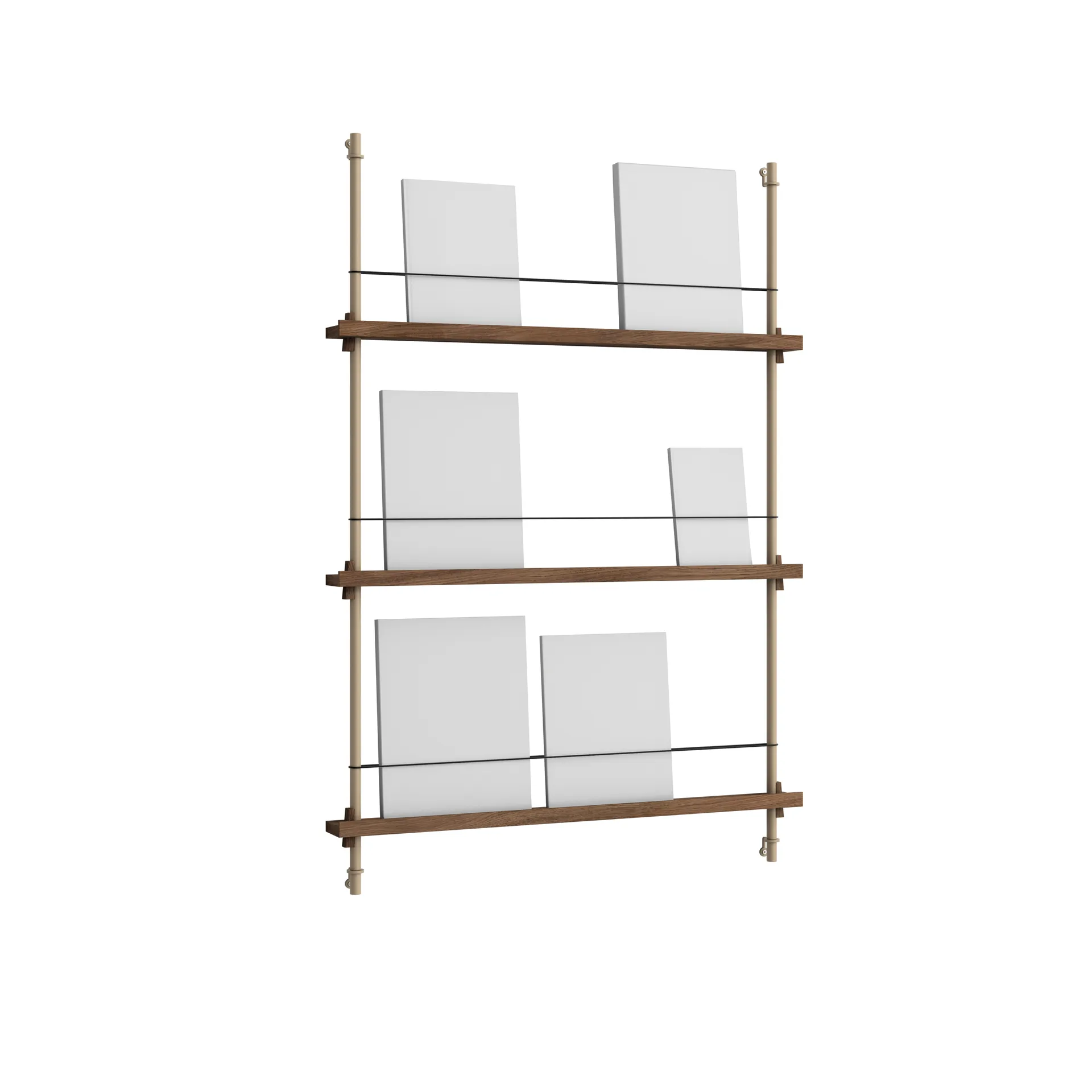Stojak na gazety Magazine Shelving, Dąb wędzony-warm grey, 85x115x7 cm, MS.115.1 MOEBE