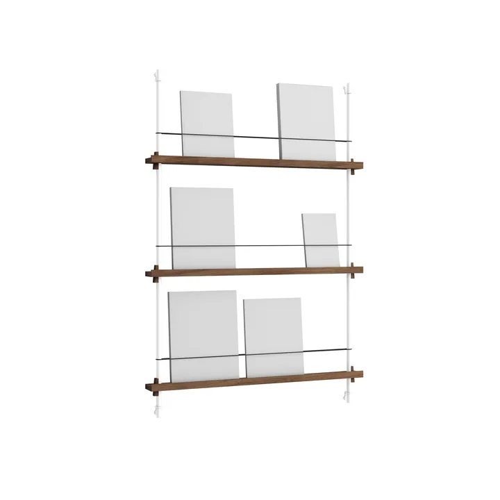 Stojak na gazety Magazine Shelving - Dąb wędzony-white, 85×115×7 cm, MS.115.1 - MOEBE