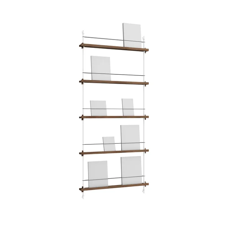 Stojak na gazety Magazine Shelving - Dąb wędzony-white, 85×180×7 cm, MS.180.1 - MOEBE