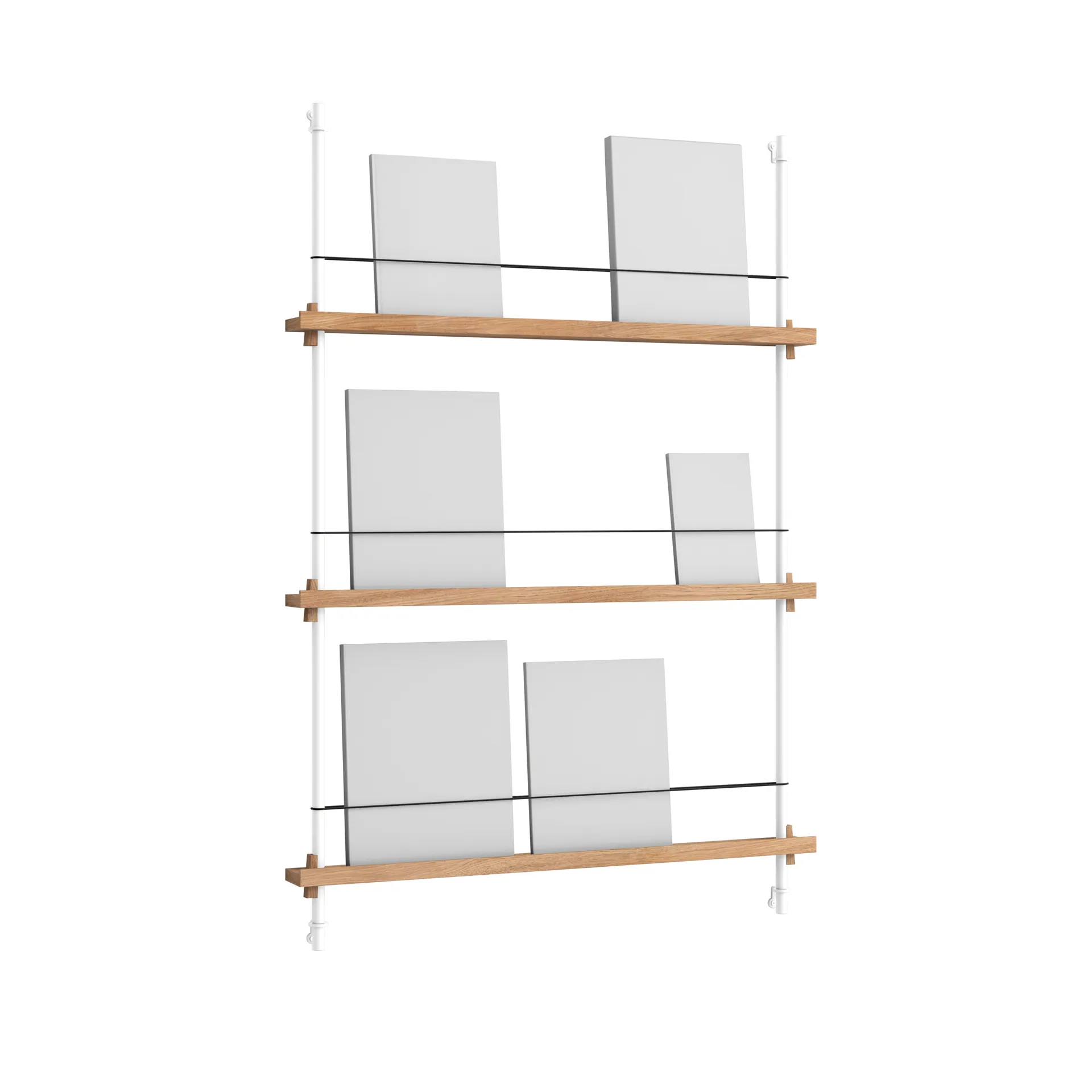Stojak na gazety Magazine Shelving, Dąb-white, 85×115×7 cm, MS.115.1 MOEBE