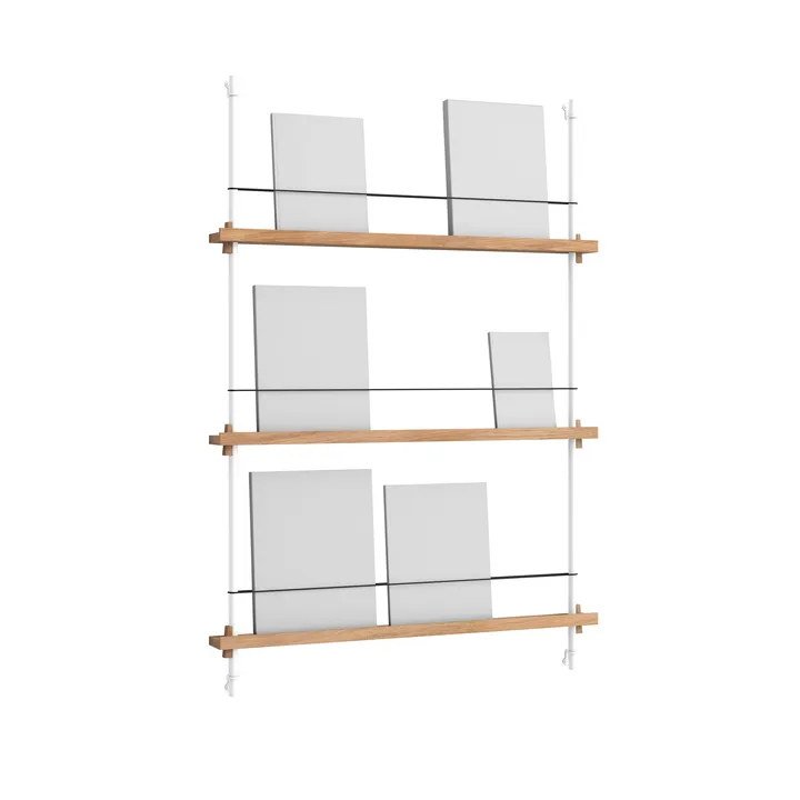 Stojak na gazety Magazine Shelving - Dąb-white, 85×115×7 cm, MS.115.1 - MOEBE