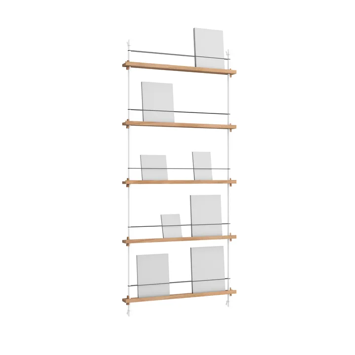 Stojak na gazety Magazine Shelving - Dąb-white, 85x180x7 cm, MS.180.1 - MOEBE