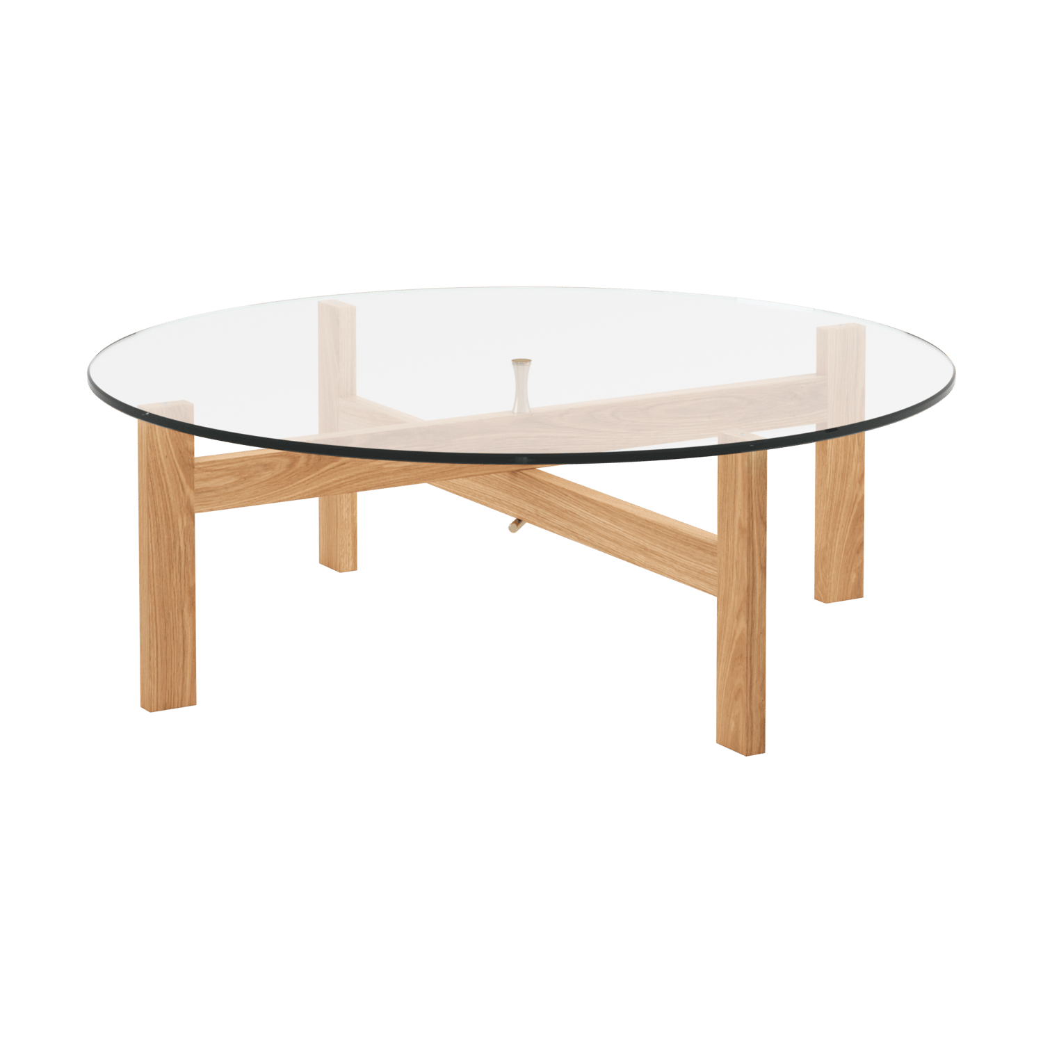 MOEBE Stolik kawowy okrągły Moebe Ø88 cm Dąb | Skandynawski Design | Stoliki kawowe | Beżowy