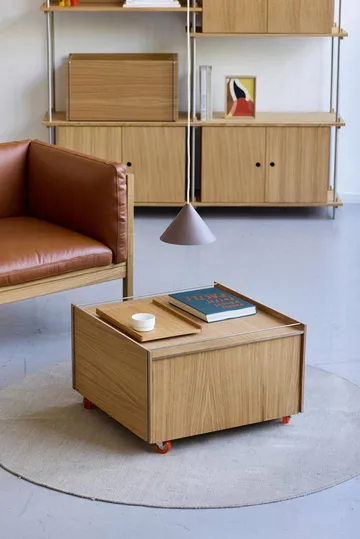 Stolik kawowy ze schowkiem Moebe Storage Chest - Dąb olejowany-czarny, 60x61x38.2 cm - MOEBE