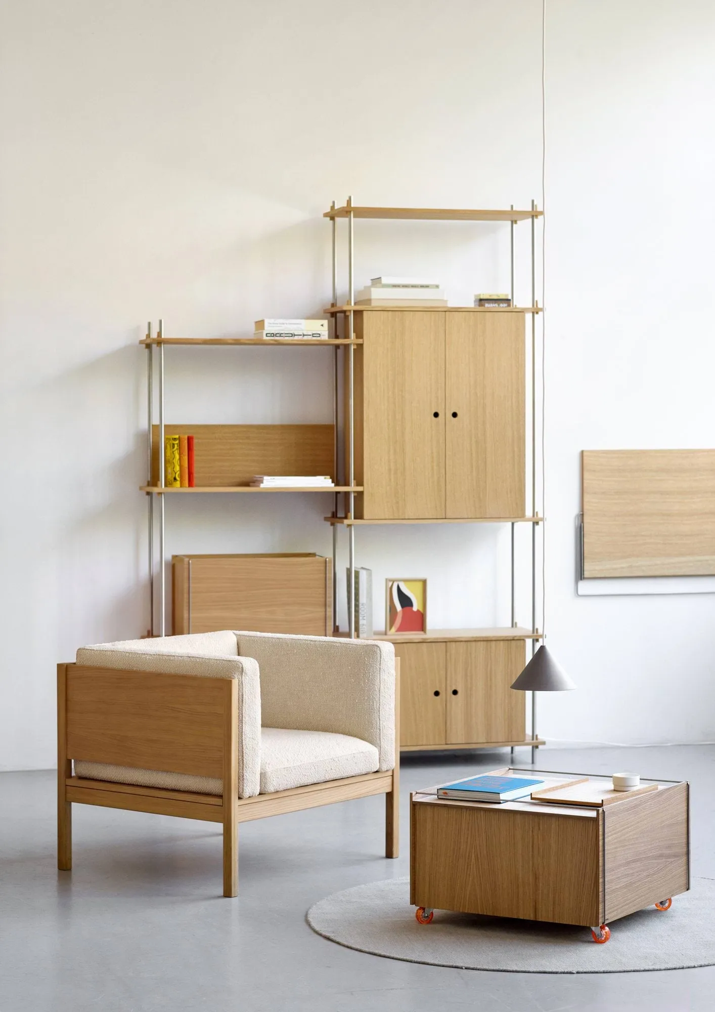 Stolik kawowy ze schowkiem Moebe Storage Chest, Dąb olejowany-czarny, 60x61x38.2 cm MOEBE