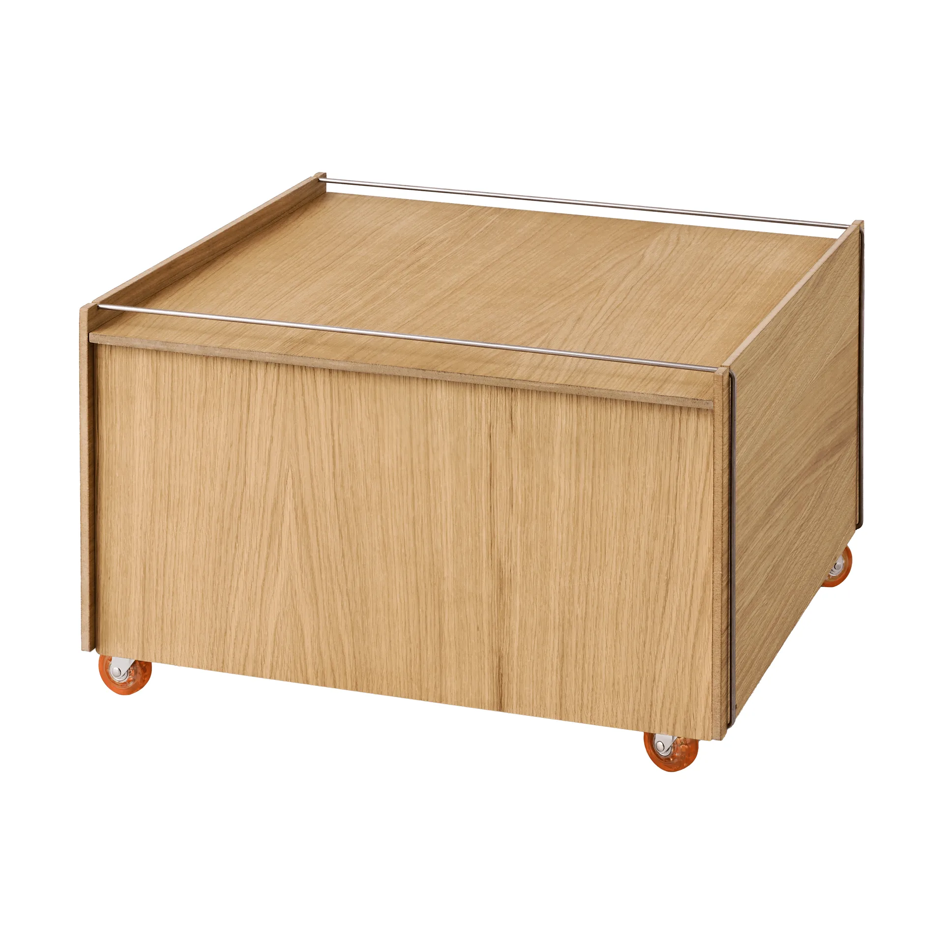 Stolik kawowy ze schowkiem Moebe Storage Chest, Dąb olejowany-stal nierdzewna, 60x61x38.2 cm MOEBE