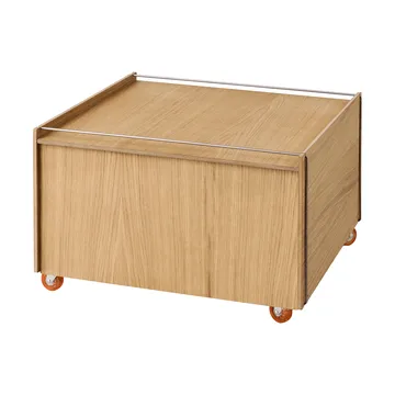 Stolik kawowy ze schowkiem Moebe Storage Chest - Dąb olejowany-stal nierdzewna, 60x61x38.2 cm - MOEBE