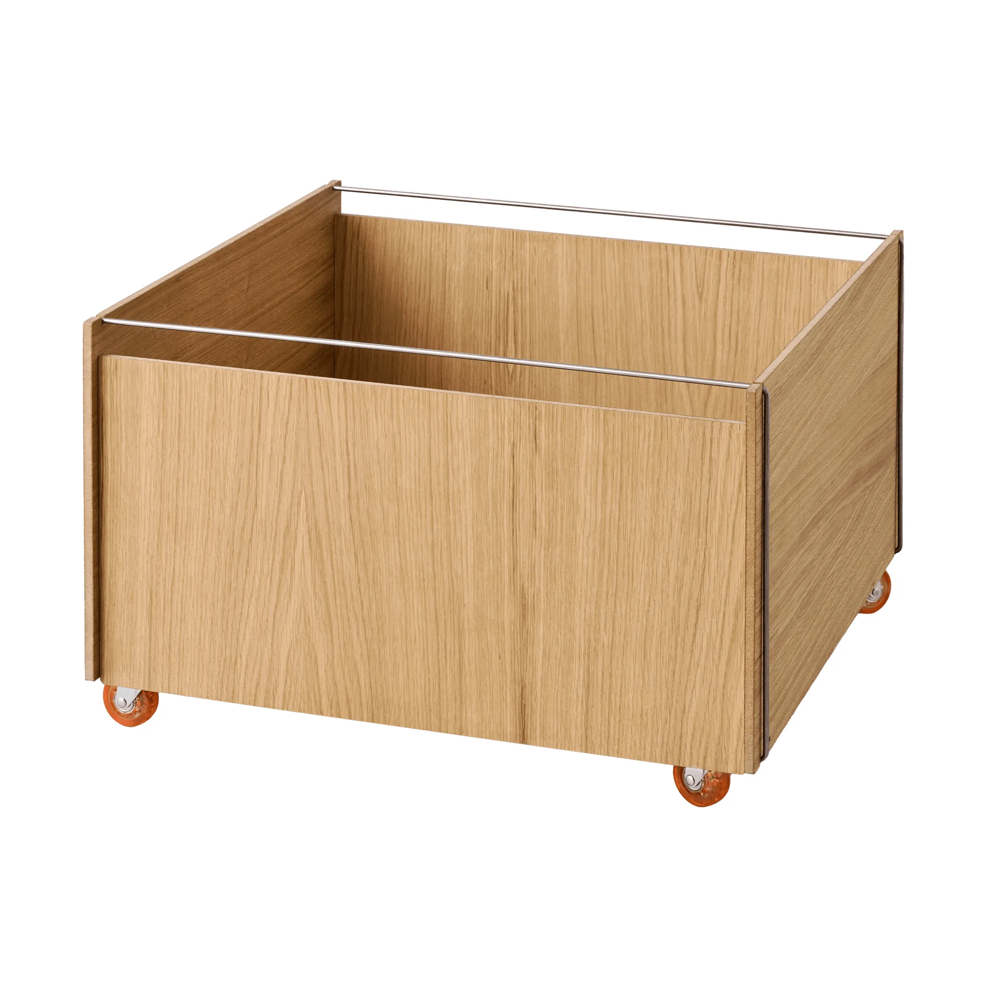 Stolik kawowy ze schowkiem Moebe Storage Chest, Dąb olejowany-stal nierdzewna, 60x61x38.2 cm MOEBE
