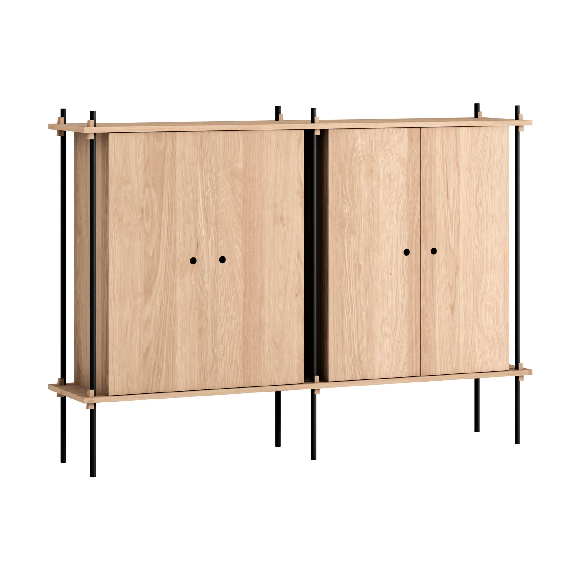 Szafka Shelving System Cabinet, Dąb-black, 163×115×35 cm, S.115.2.E MOEBE