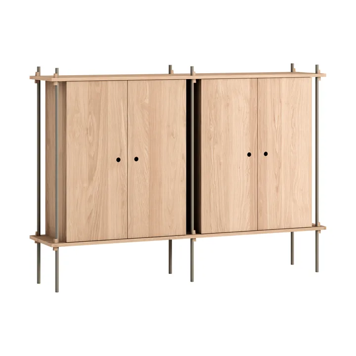 Szafka Shelving System Cabinet - Dąb-warm grey, 163×115×35 cm, S.115.2.E - MOEBE