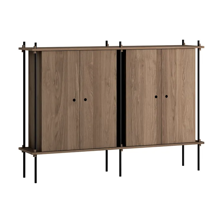 Szafka Shelving System Cabinet - Dąb wędzony-black, 163x115x35 cm, S.115.2.E - MOEBE