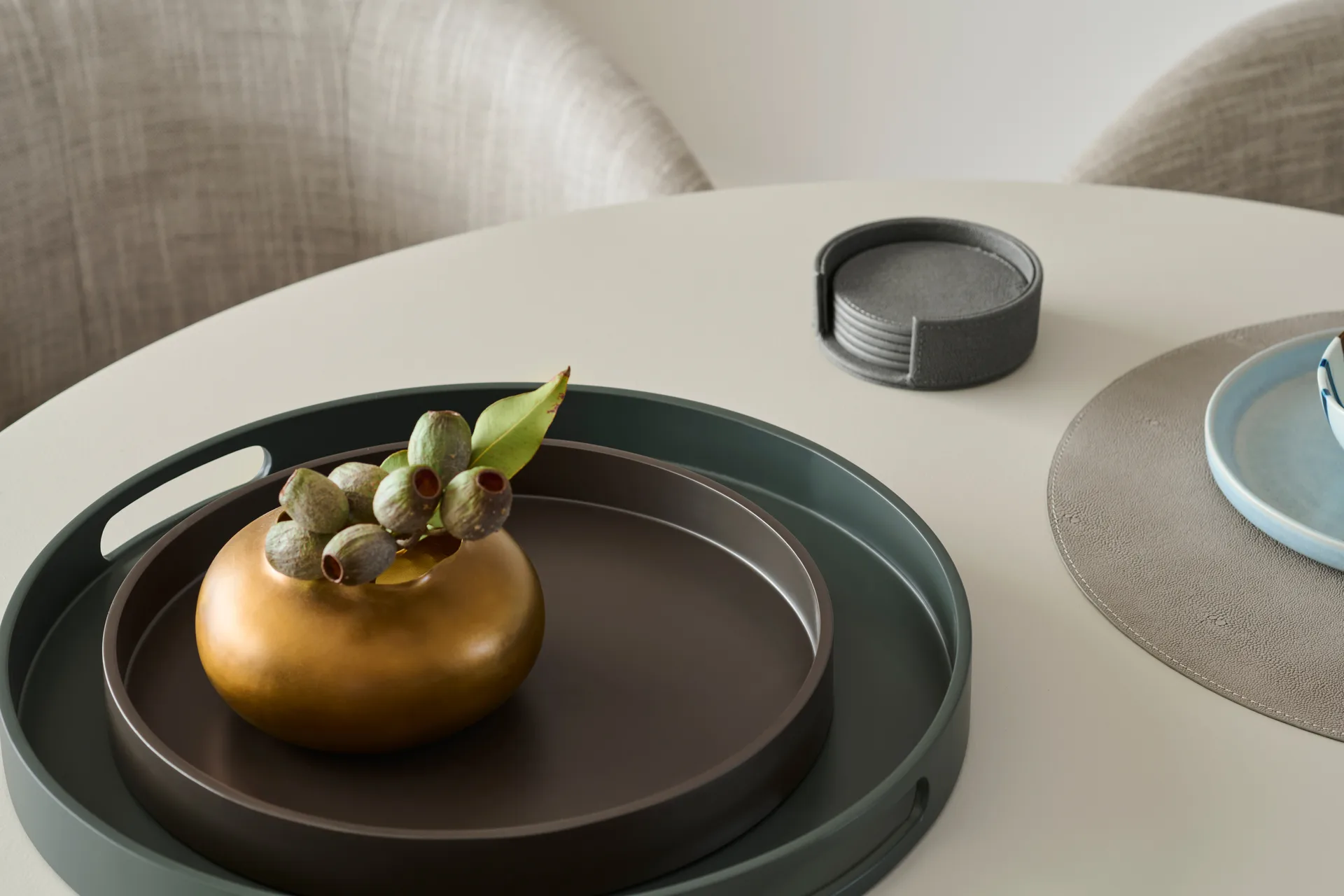 Podkładki pod szklanki Sting Ø12 cm, 6 szt., Antracit Mojoo