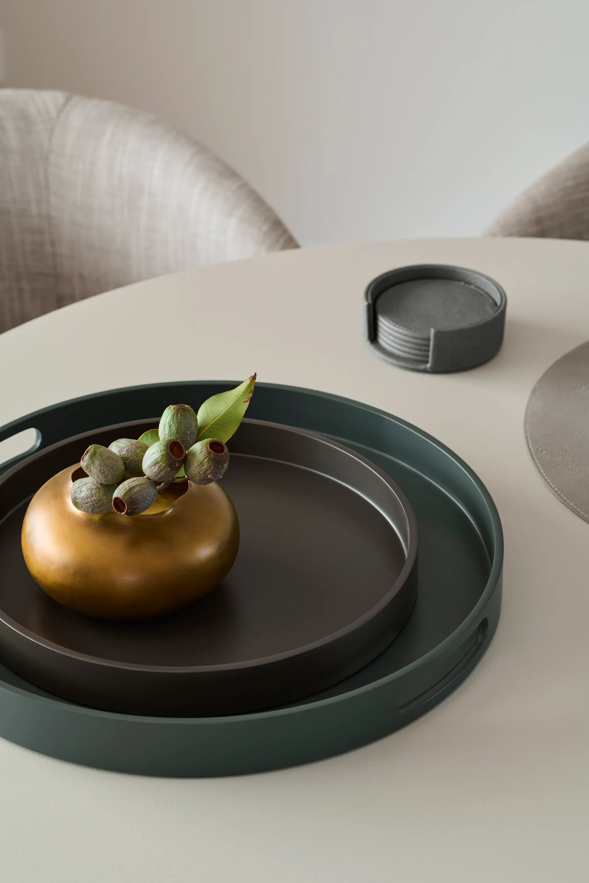 Podkładki pod szklanki Sting Ø12 cm, 6 szt., Antracit Mojoo