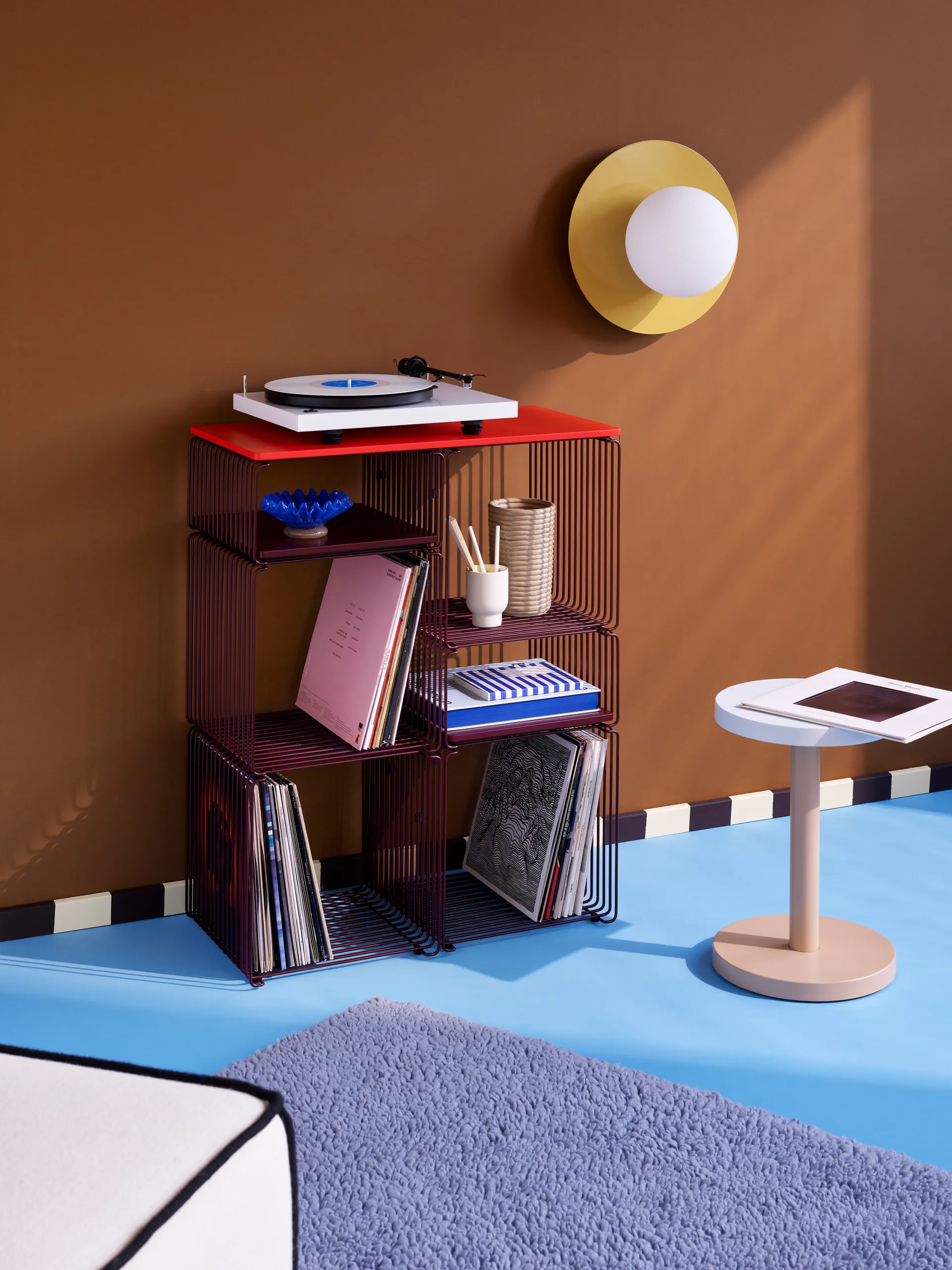 Półka Panton Wire Extended 70x34,8x25,7 cm, Black red Montana