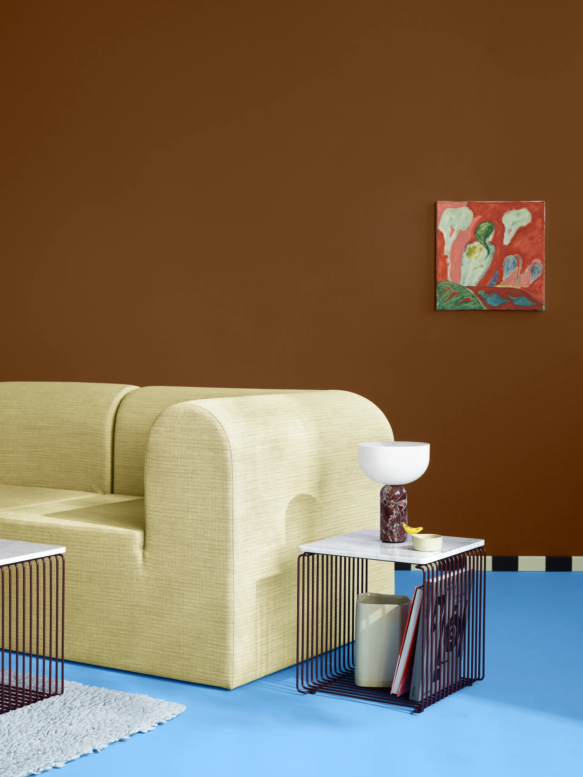 Płyta górna Panton Wire 34,8x34,8 cm, White marble Montana