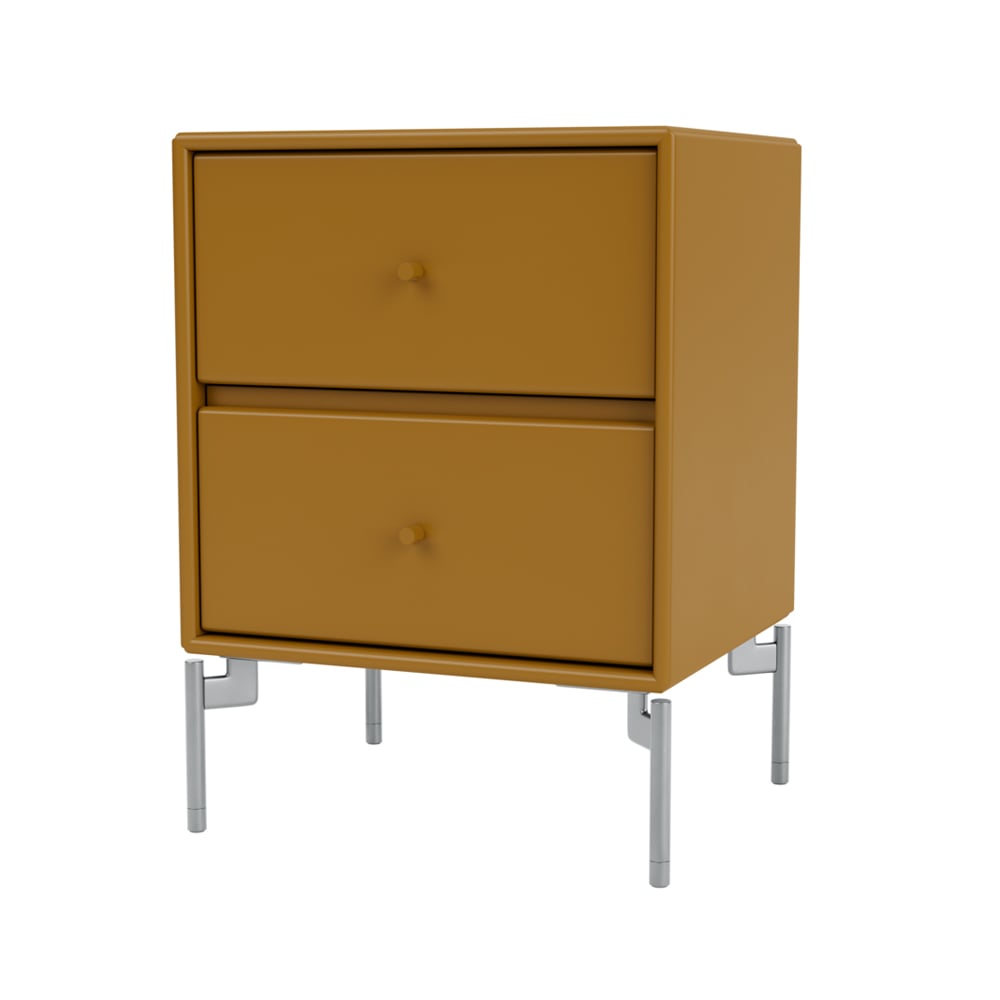 Montana Szafka nocna Drift amber, nogi chromowane | Skandynawski Design | Szafki nocne | Żółty