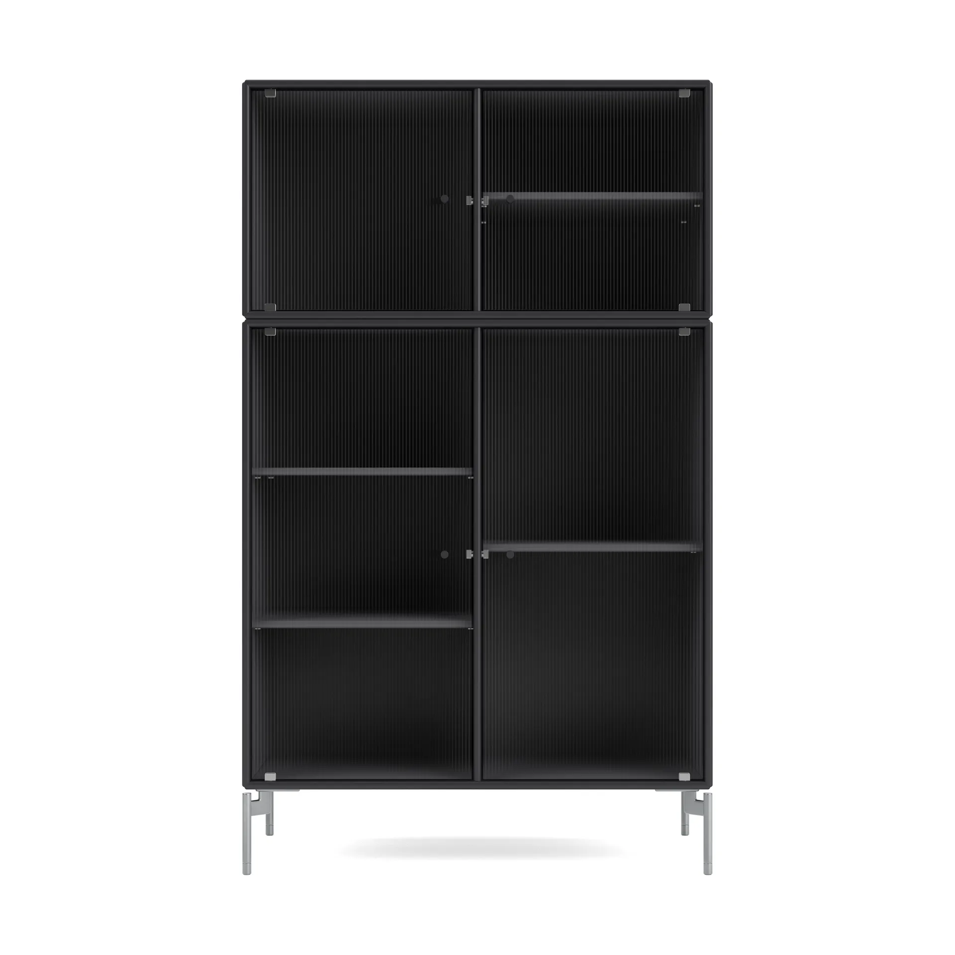 Szafka witryna Ripple III 69,6x117,6x38 cm, Anthracite- nogi chromowane Montana
