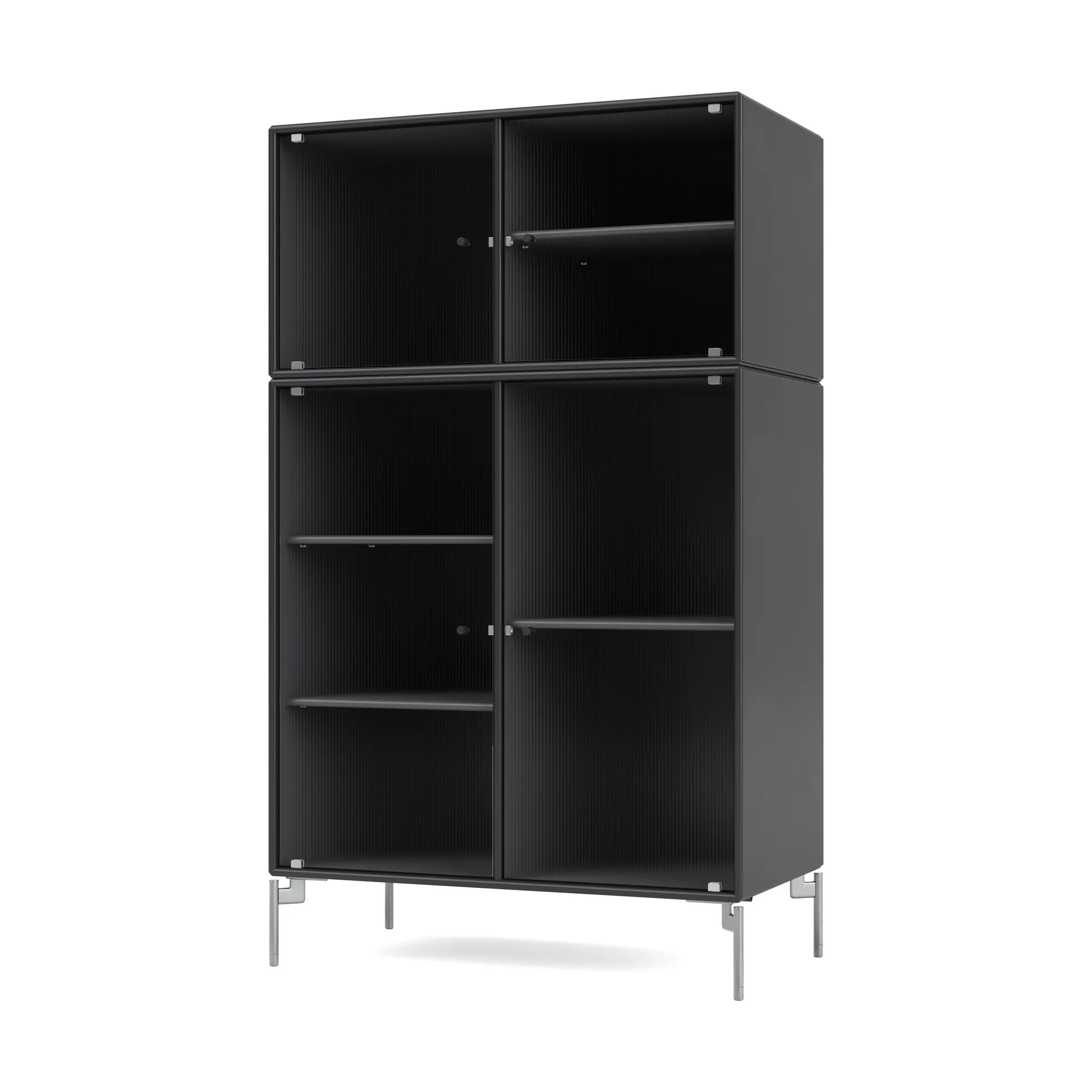 Szafka witryna Ripple III 69,6x117,6x38 cm, Anthracite- nogi chromowane Montana