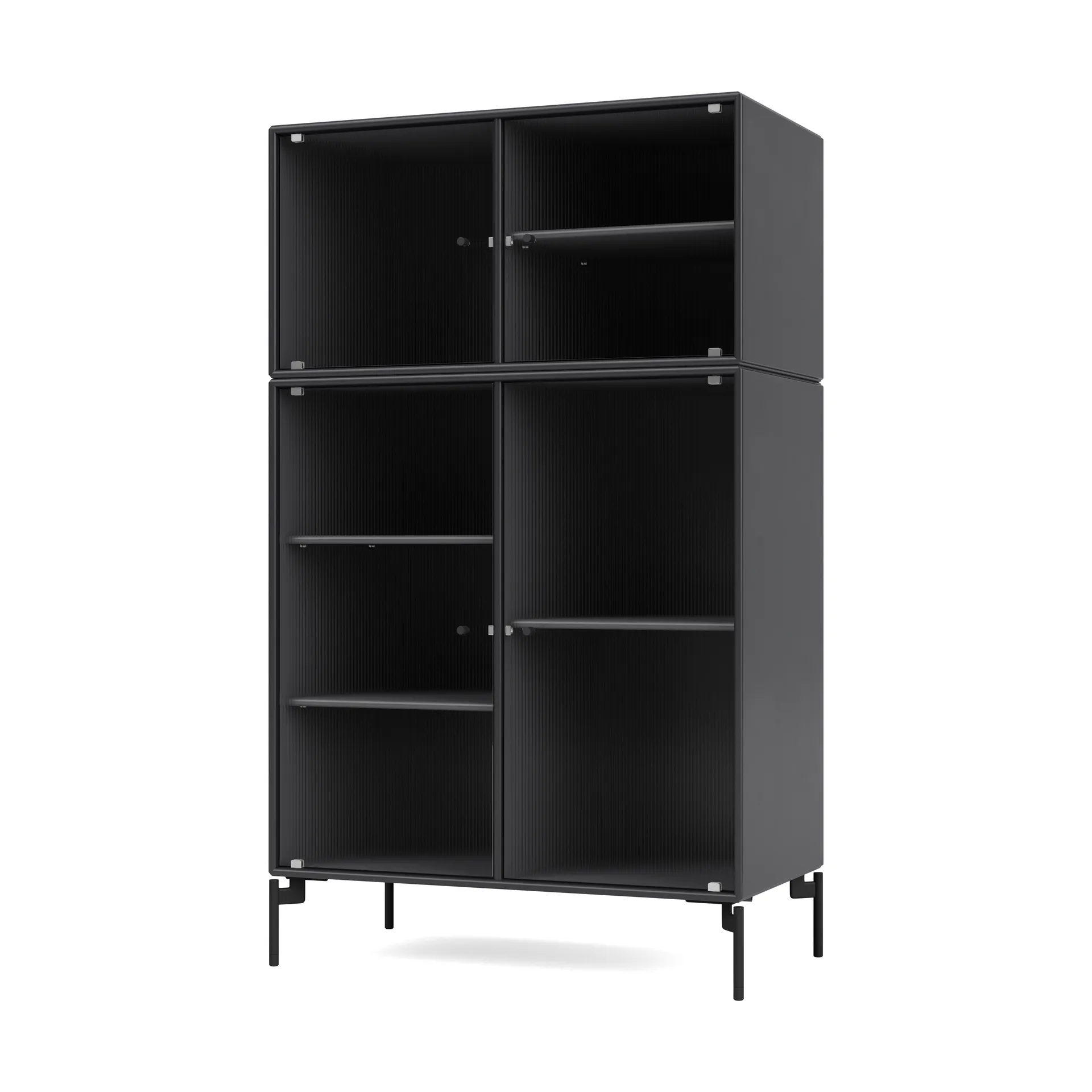 Szafka witryna Ripple III 69,6x117,6x38 cm, Anthracite - nogi czarne Montana