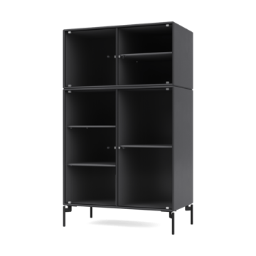 Szafka witryna Ripple III 69,6x117,6x38 cm - Anthracite - nogi czarne - Montana