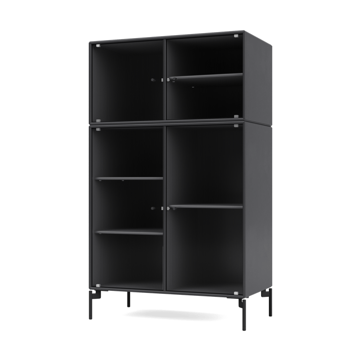 Szafka witryna Ripple III 69,6x117,6x38 cm, Anthracite - nogi czarne Montana