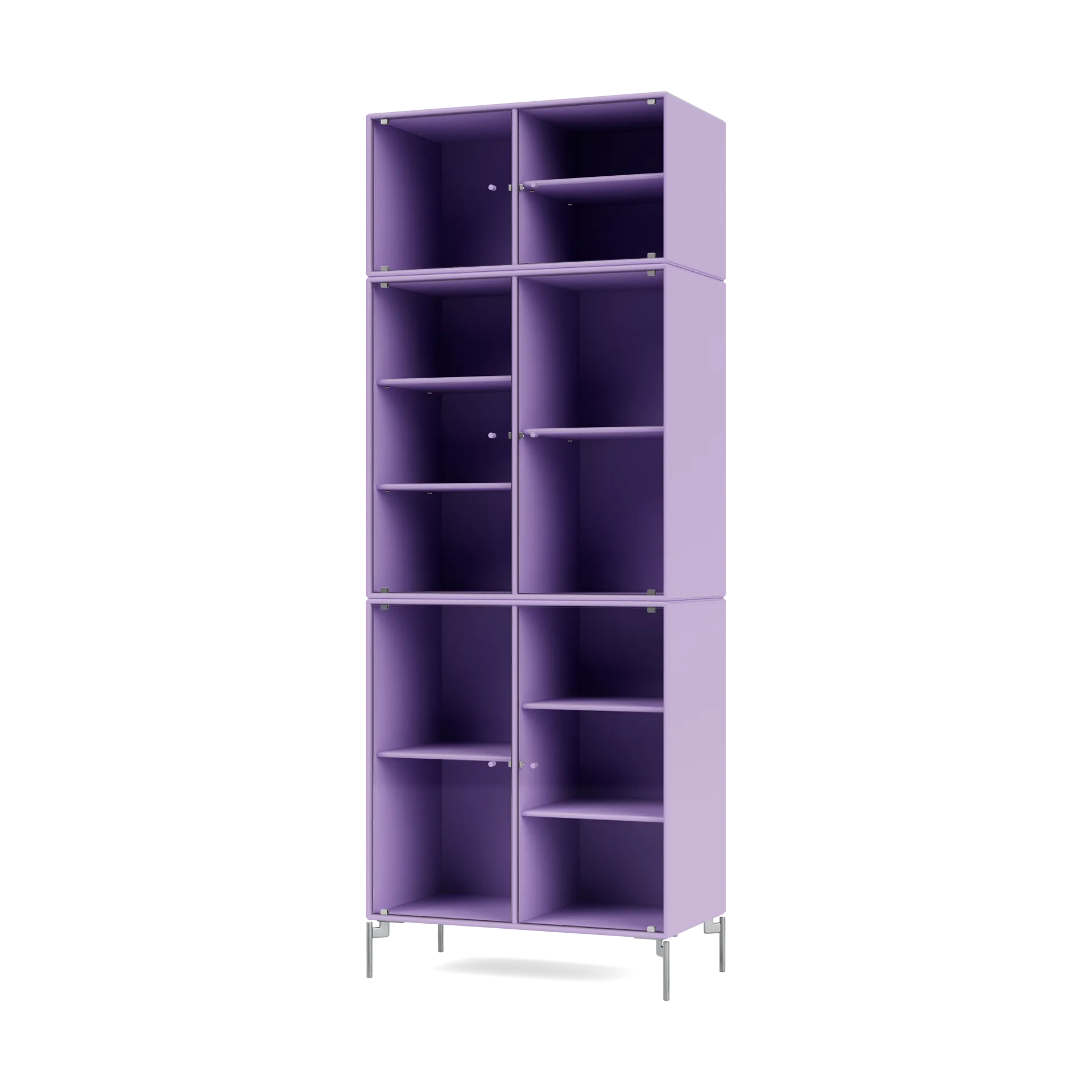 Szafka wystawowa Ripple IV 69,6x187,2x38 cm, Iris-nogi chromowane  Montana