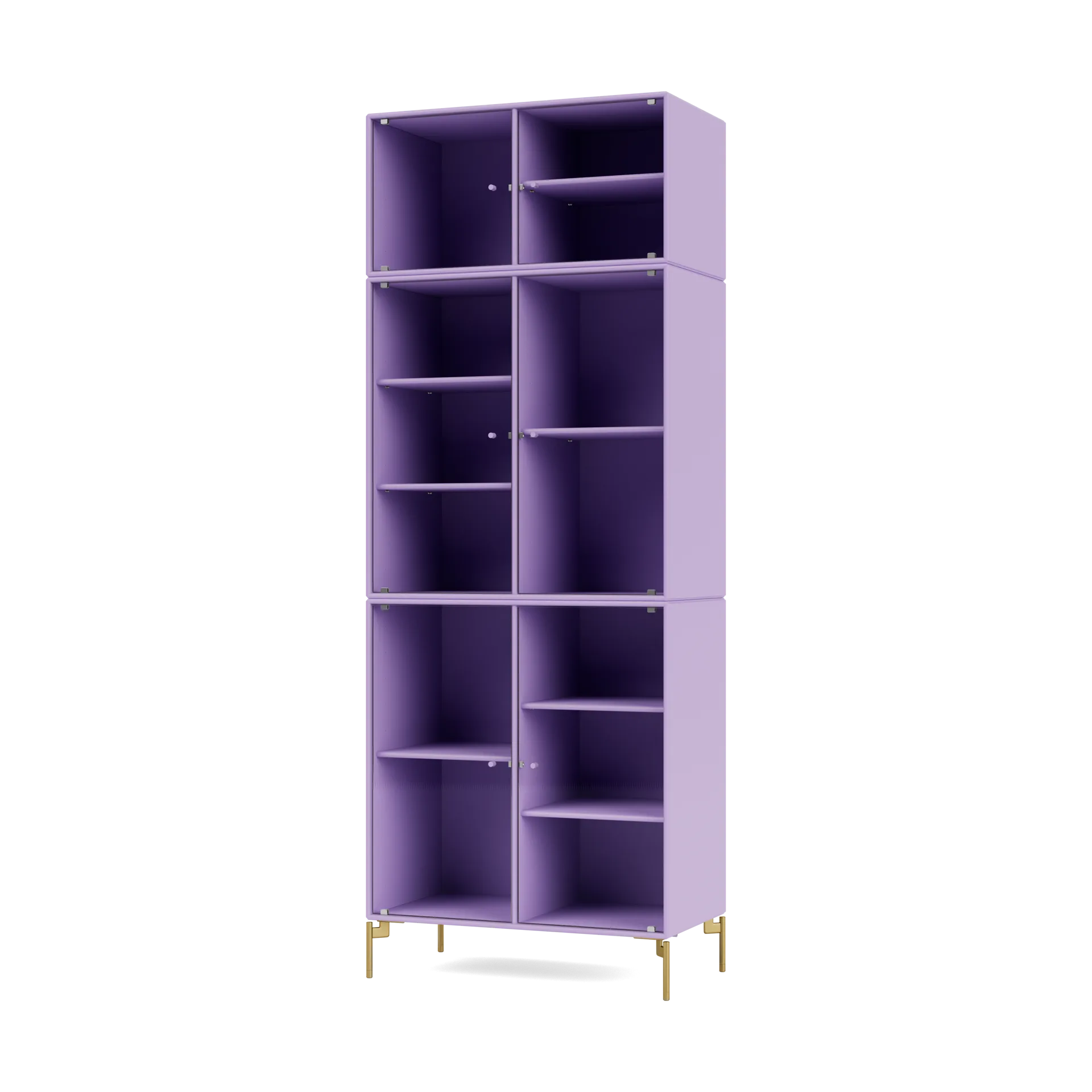 Szafka wystawowa Ripple IV 69,6x187,2x38 cm, Iris-nogi mosiądz Montana