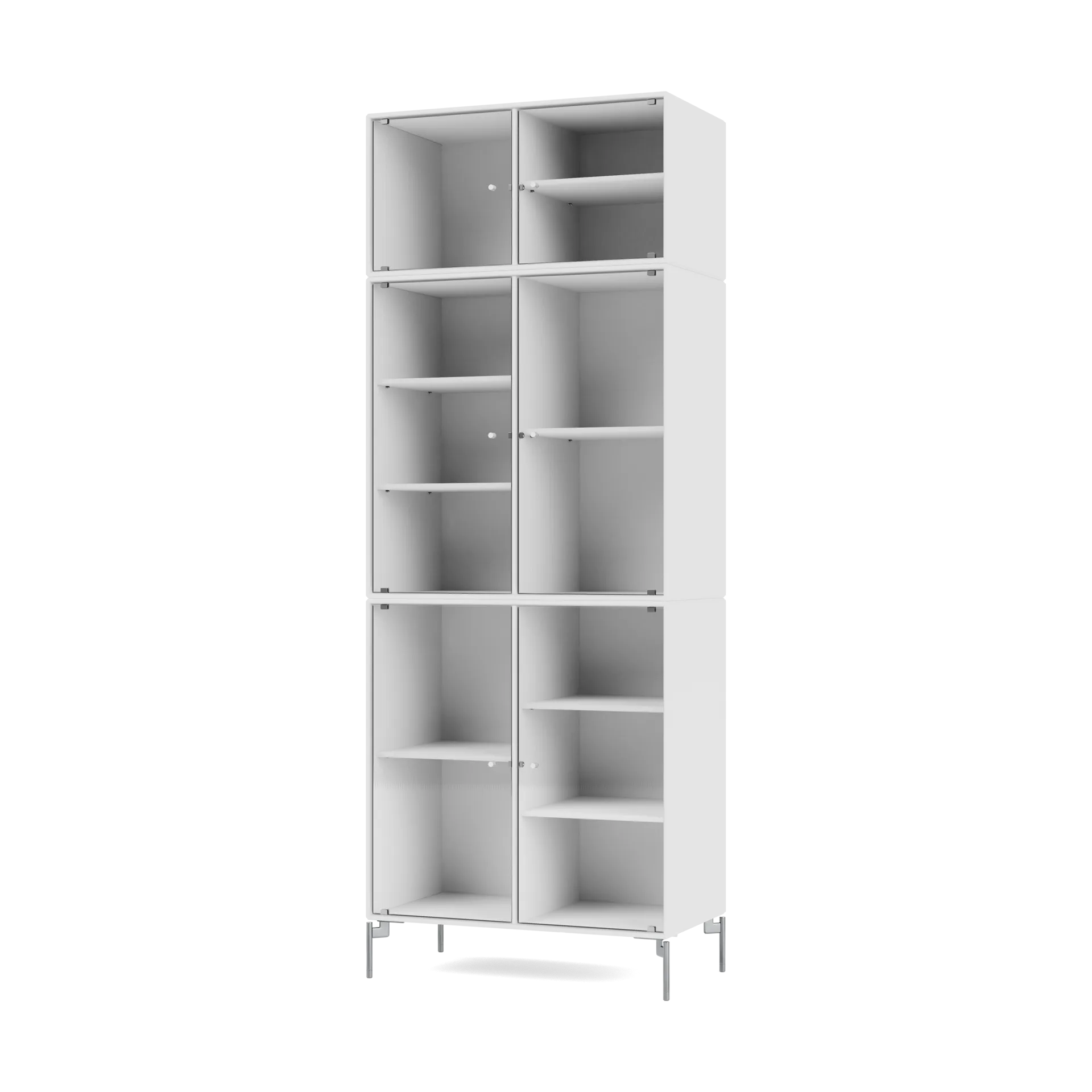 Szafka wystawowa Ripple IV 69,6x187,2x38 cm, NewWhite - nogi chromowane Montana